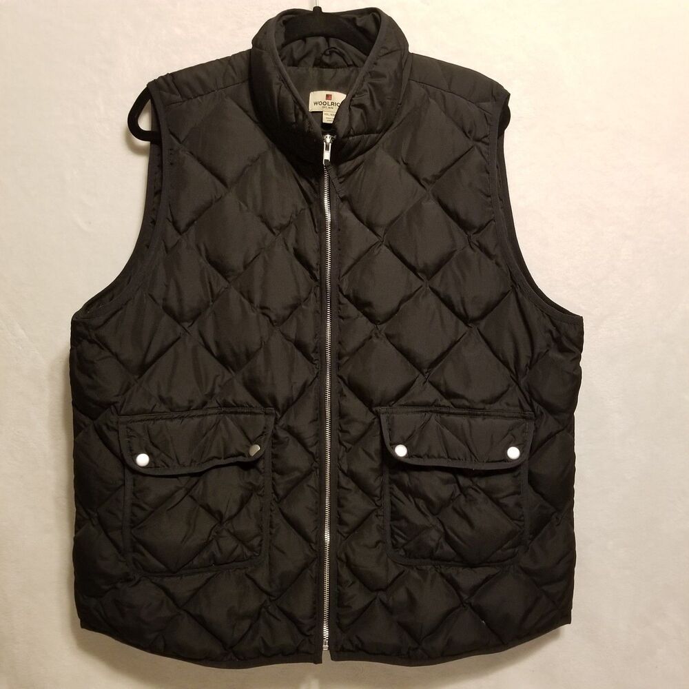 Woolrich XXL Vest Jacket Duck Down Black Full Zip Quilted Gorpcore Outdoors